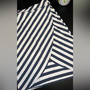 ATHLETA Seeing Stripes Midi Faux Wrap Skirt Navy & White Size Small
